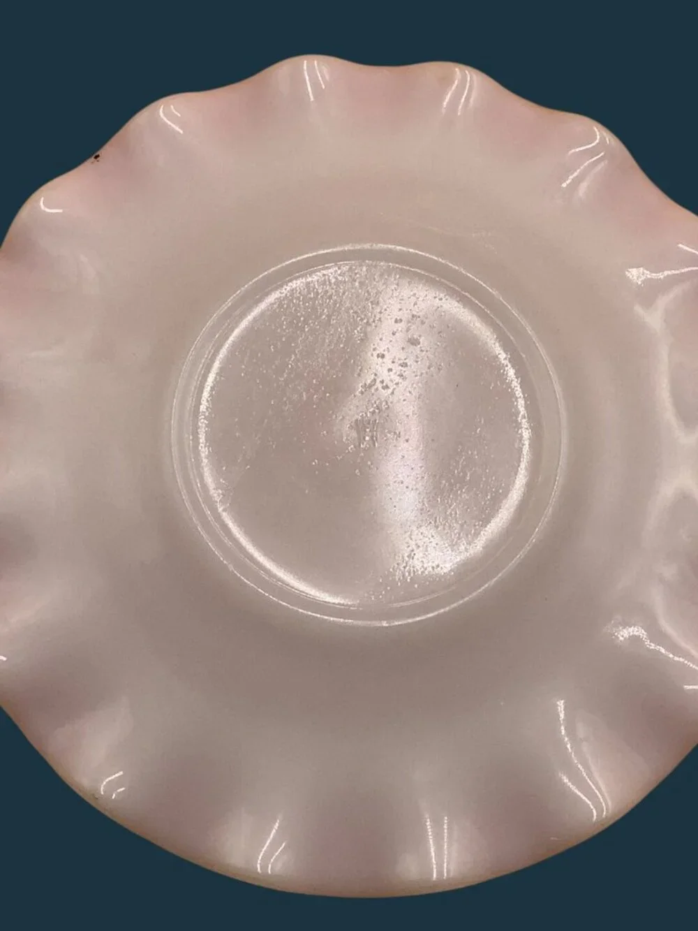 Vintage Hazel Atlas Glass Company Pink Ripple Saucer 5.5” 1950's Crinoline